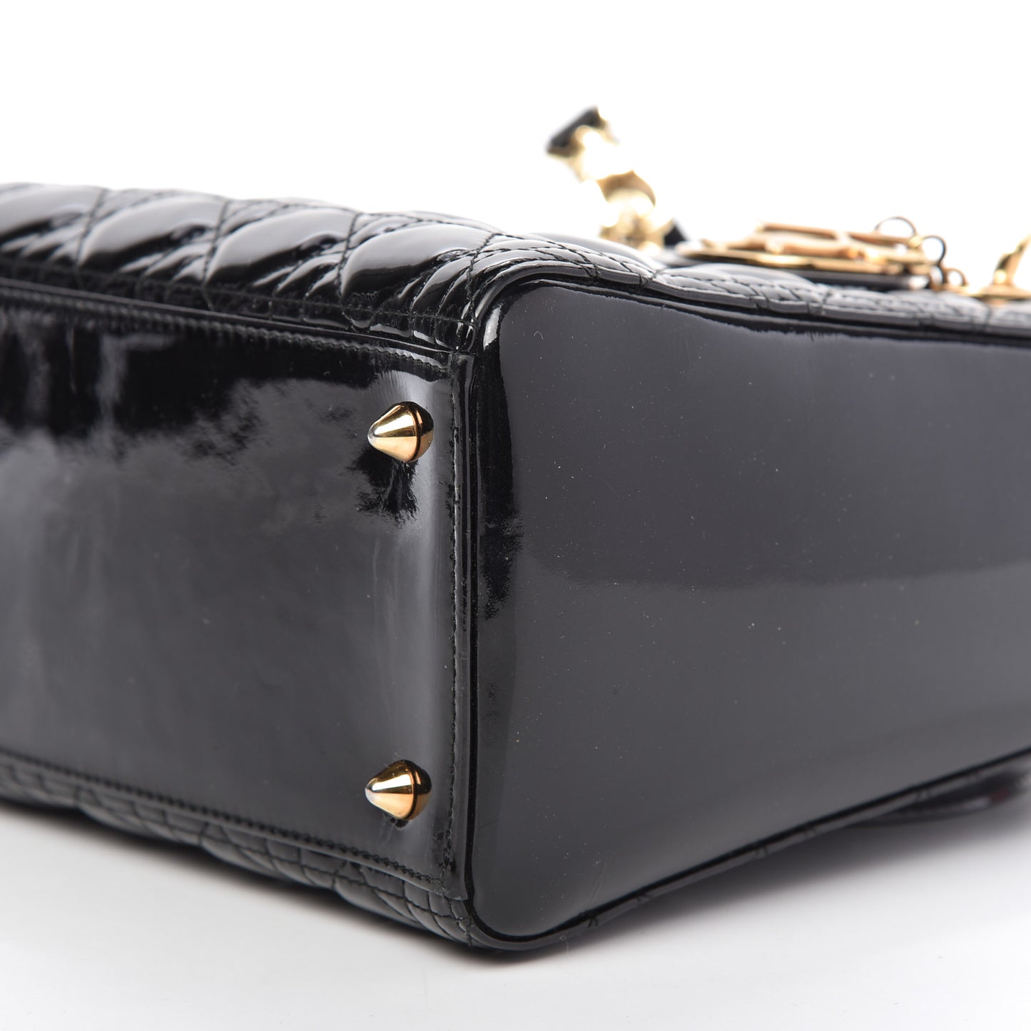 Patent Cannage Medium Lady Dior Black