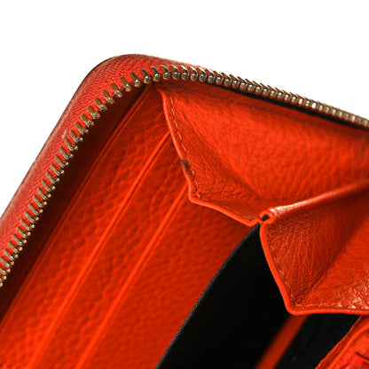 Gucci Pebbled Calfskin Bamboo Tassel Zip Around Wallet Orange 10 of 11