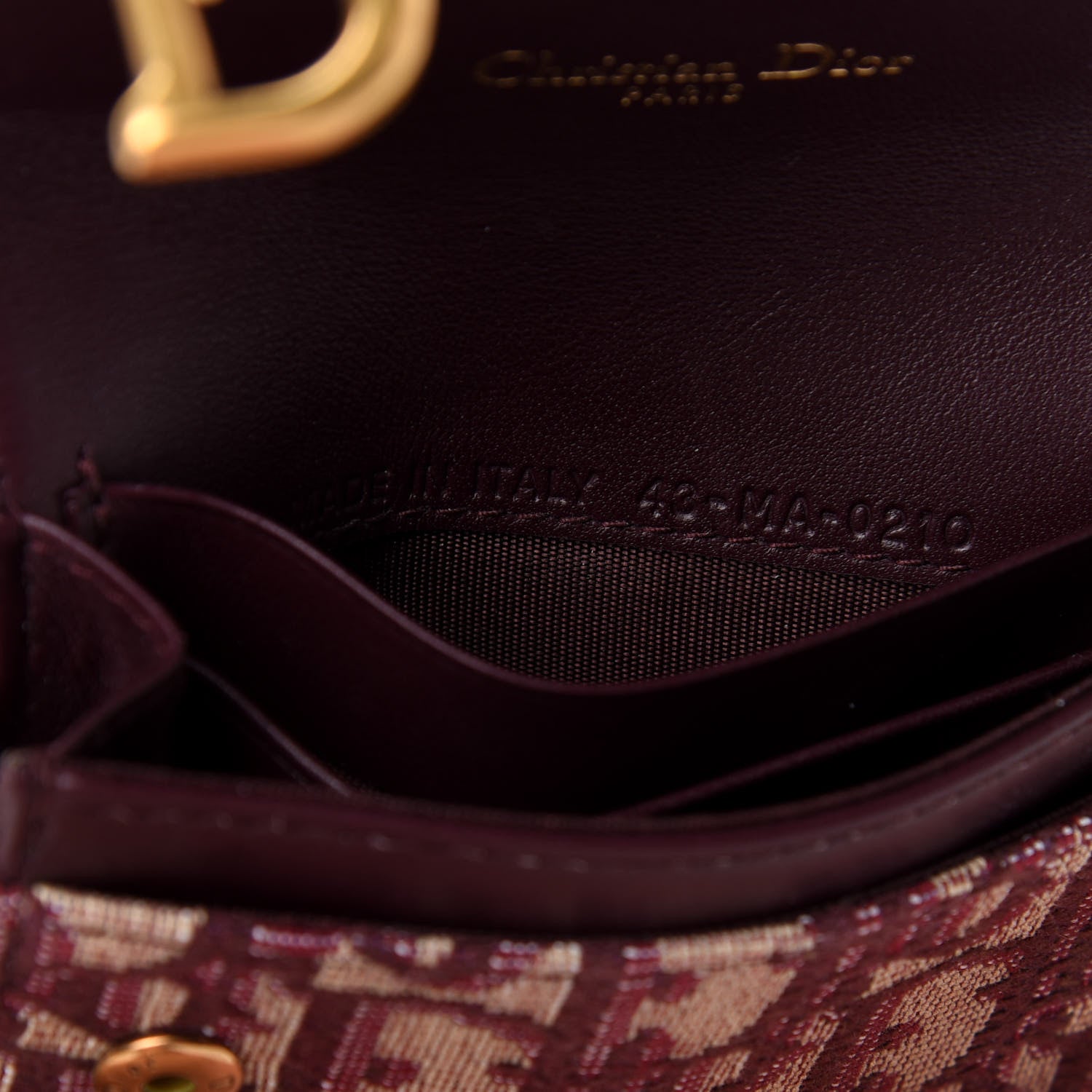 Christian Dior Oblique Saddle Card Holder Bordeaux 7 of 8