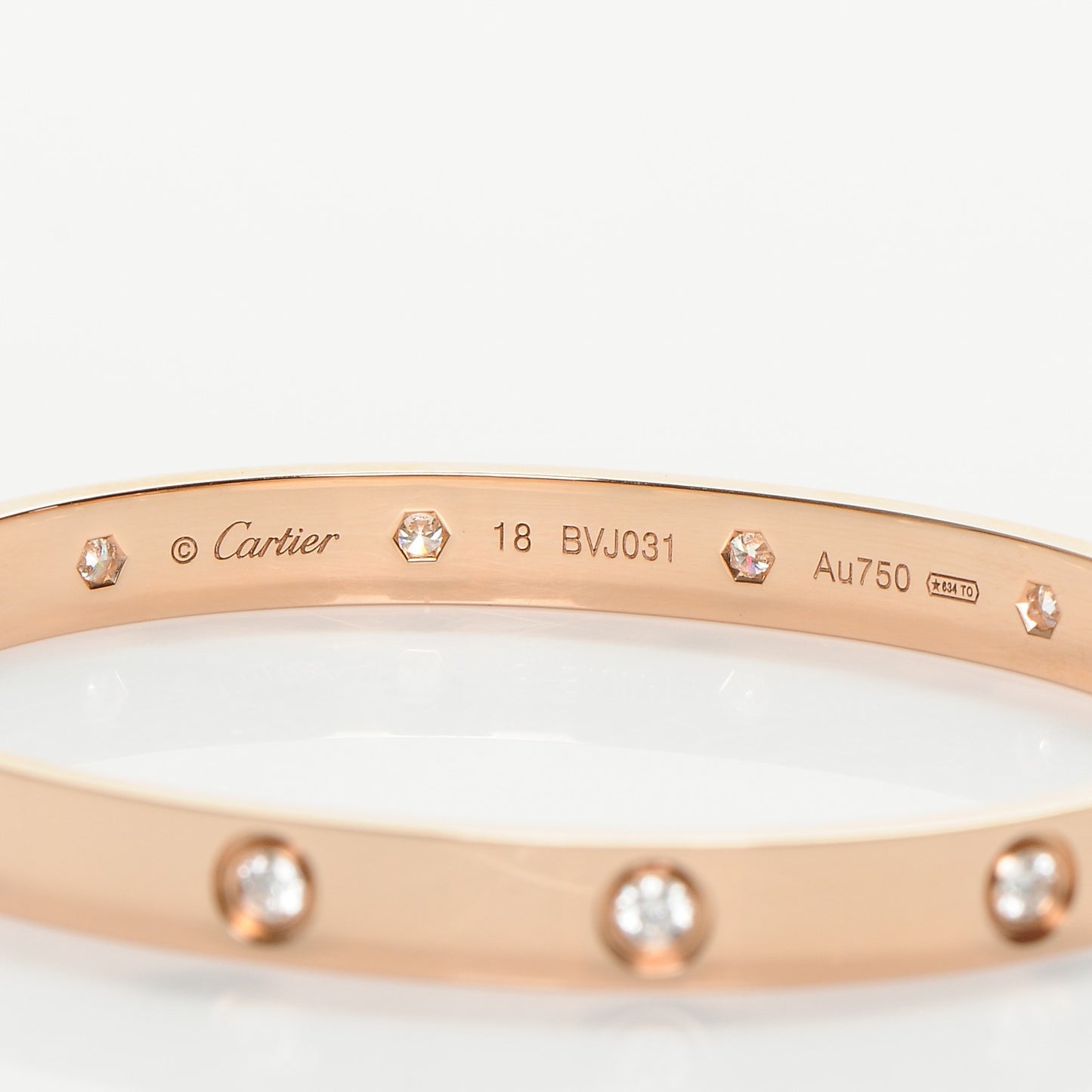 18K Pink Gold 10 Diamond LOVE Bracelet 18