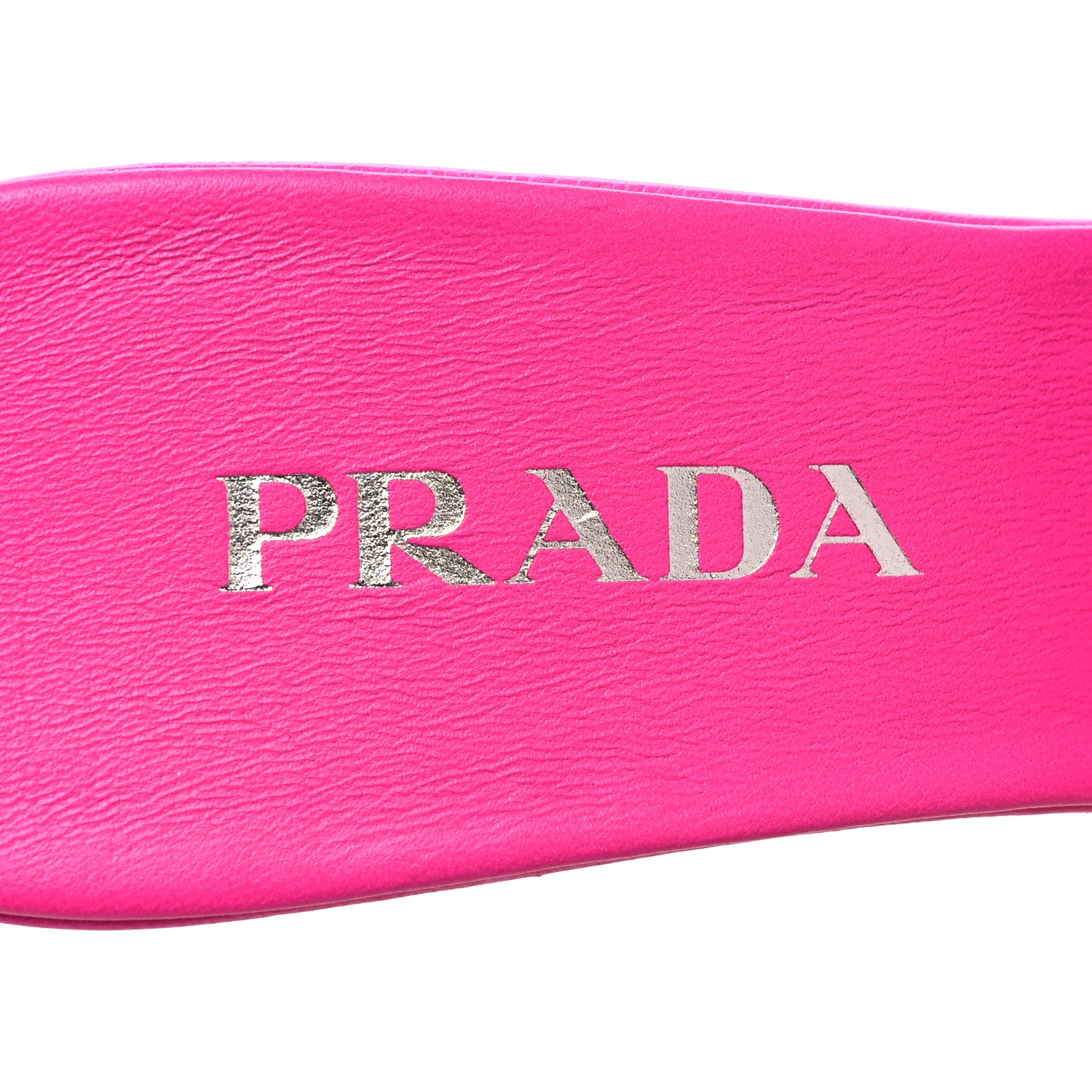 Prada Nappa Soft Padded Metal Triangle Logo 65mm Slide Sandals 39 Begonia Fluo 7 of 8