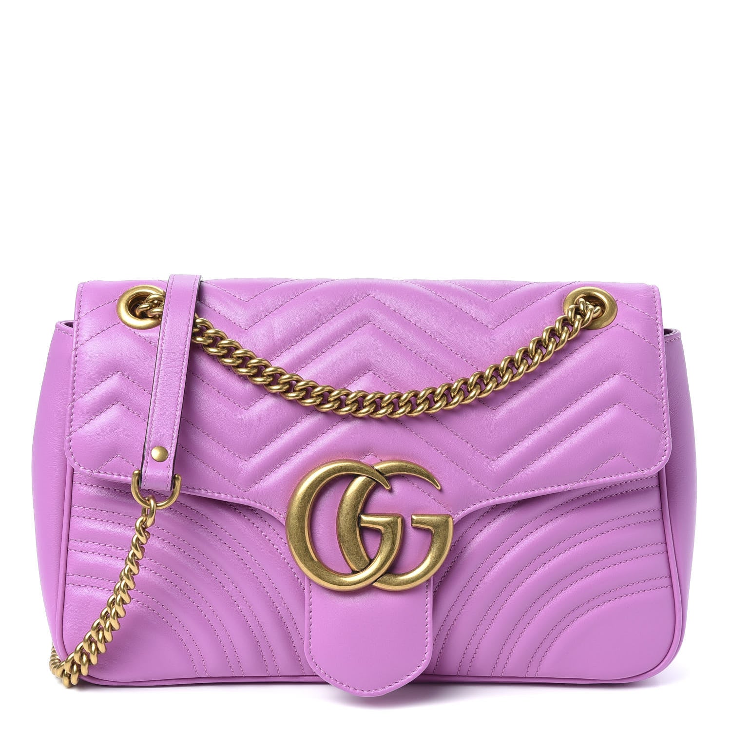 Gucci Calfskin Matelasse Medium GG Marmont Shoulder Bag Candy Mousse 2 of 18