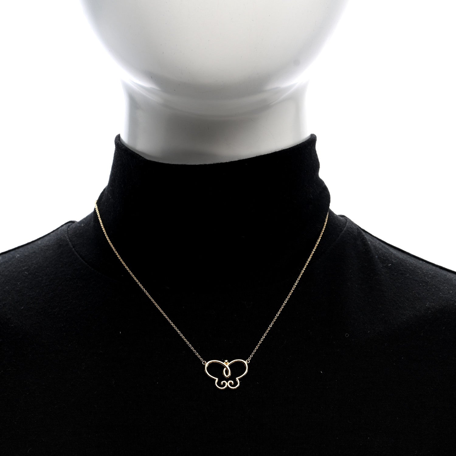 Tiffany 18K Yellow Gold Paloma Picasso Butterfly Pendant Necklace 2 of 5