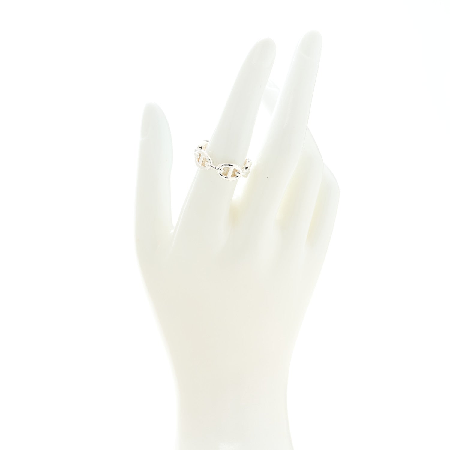 Hermes Sterling Silver PM Chaine d'Ancre Enchainee Band Ring 55 7.25 2 of 6