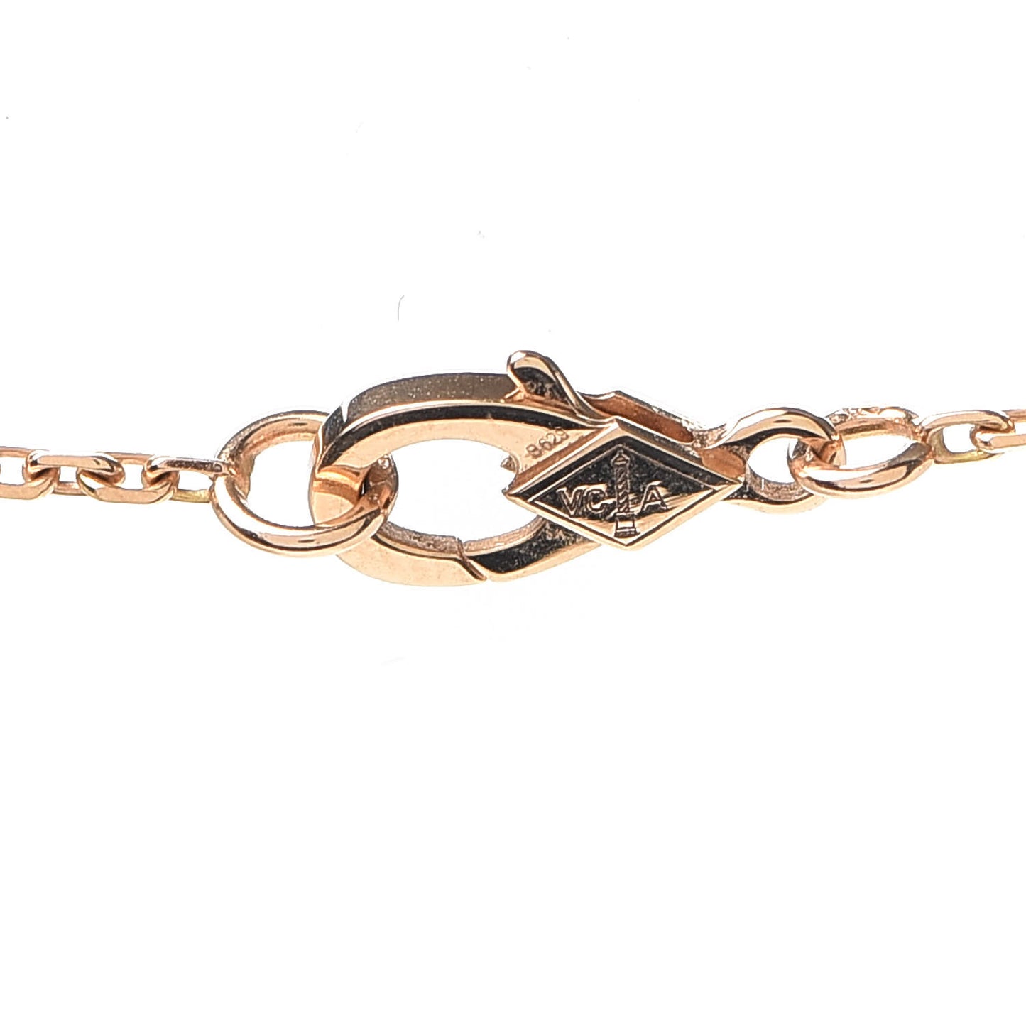 18K Rose Gold Diamond Bulls Eye Vintage Alhambra Pendant Necklace