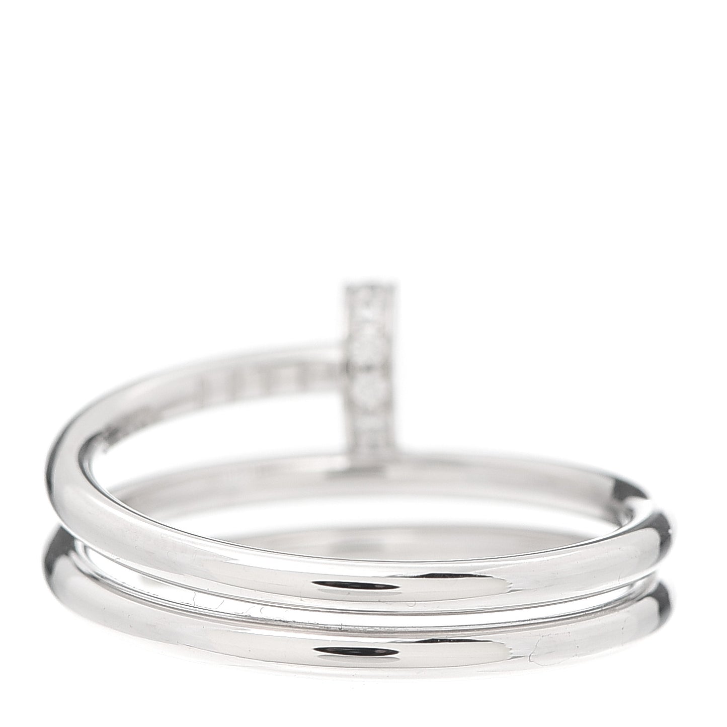18K White Gold Diamond Double Wrap Juste Un Clou Ring 53 6.25