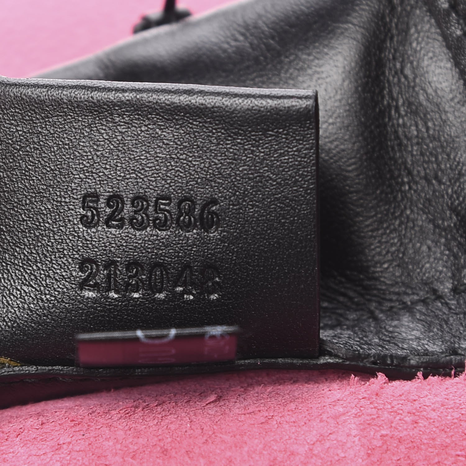 Gucci Grained Calfskin Logo Drawstring Backpack Box Pink Green Black 7 of 10