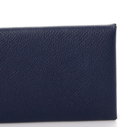 Hermes Epsom Calvi Card Case Bleu Saphir 8 of 12