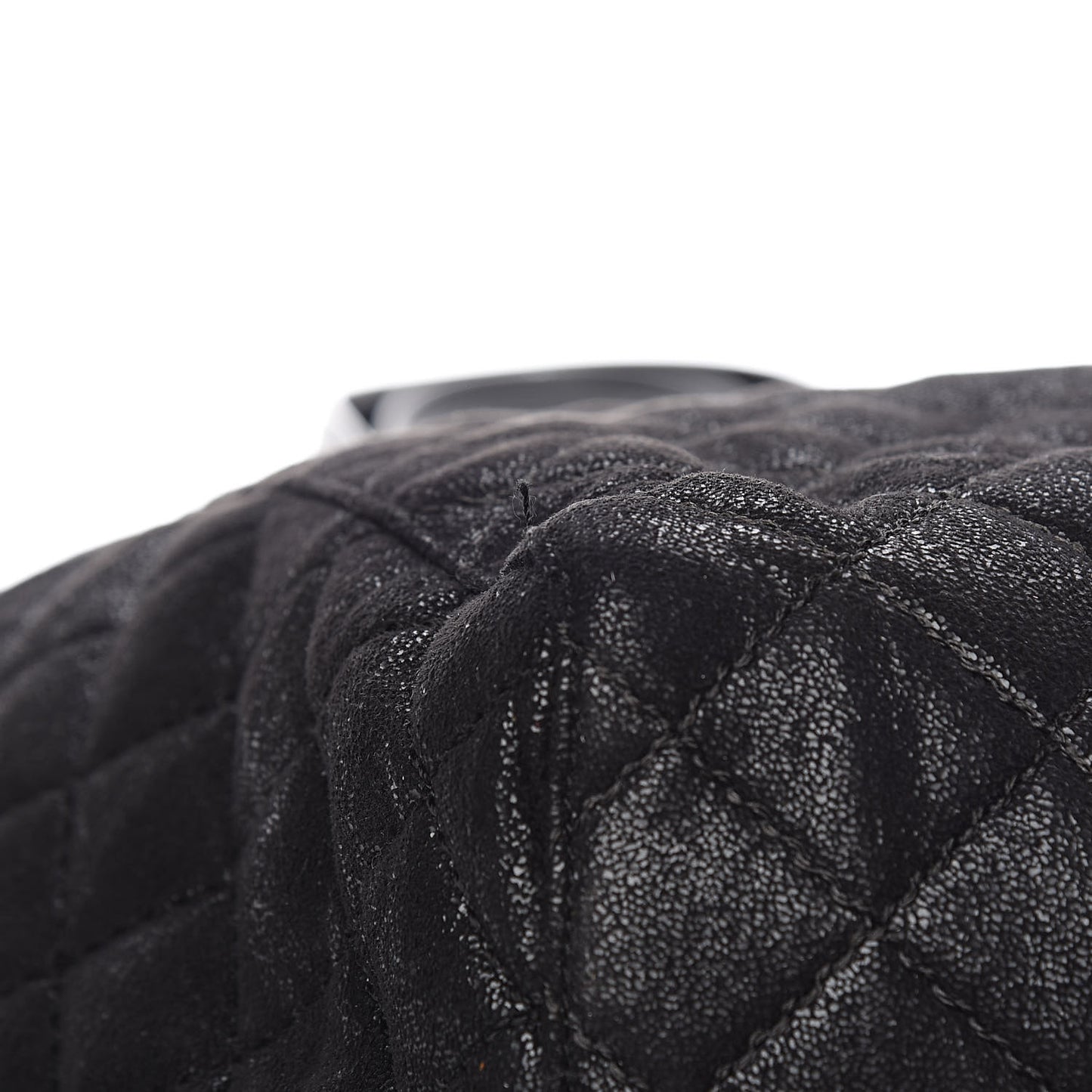 Shaggy Deer Quilted Falabella Shopper Tote Black