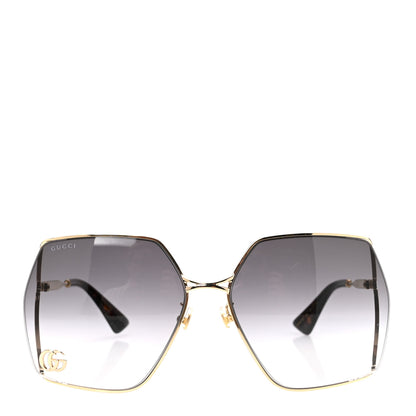 Gucci Metal Square Frame Sunglasses GG0817S Gold 3 of 16