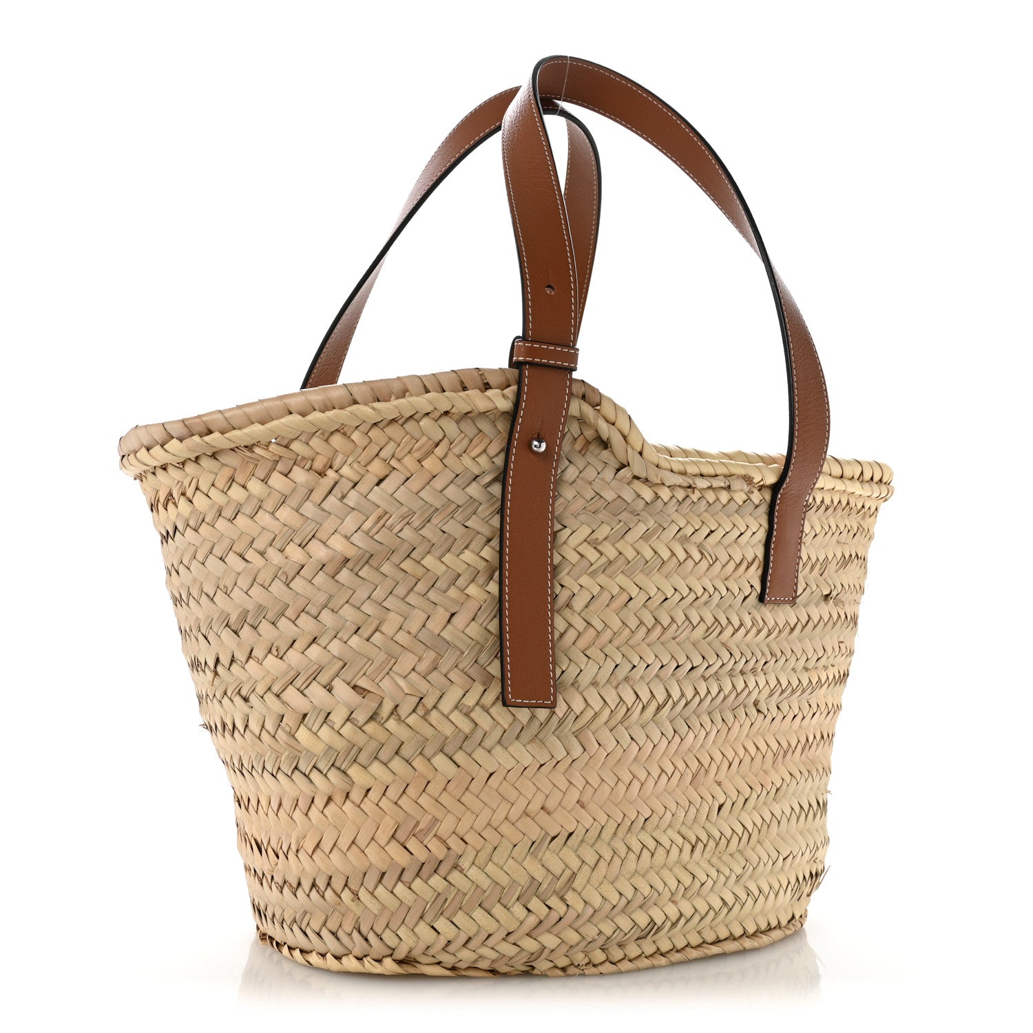 Loewe Raffia Large Basket Tote Bag Natural Tan 3 of 9