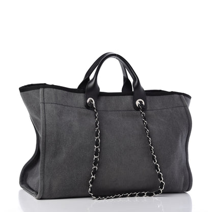 Chanel Canvas Sequin Large Deauville Tote Charcoal 3 of 10