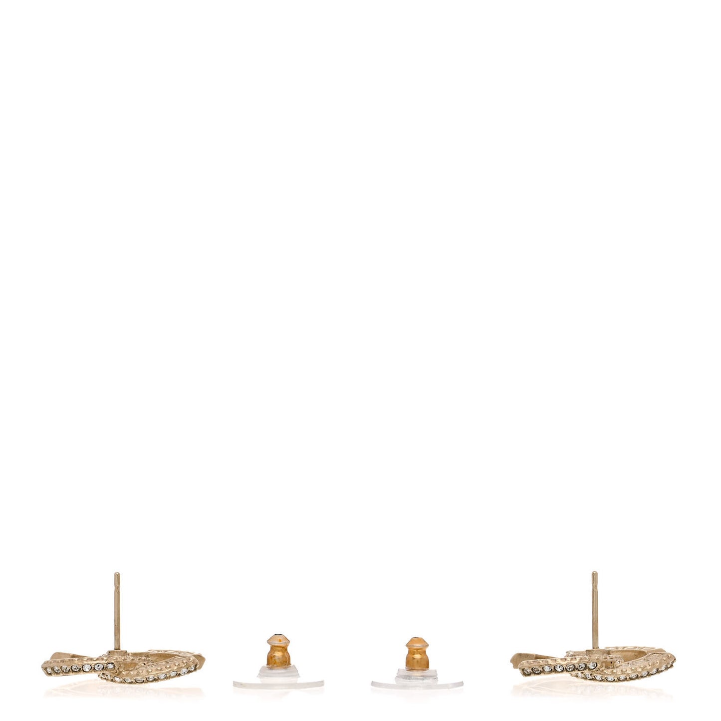 Crystal Timeless CC Earrings Light Gold
