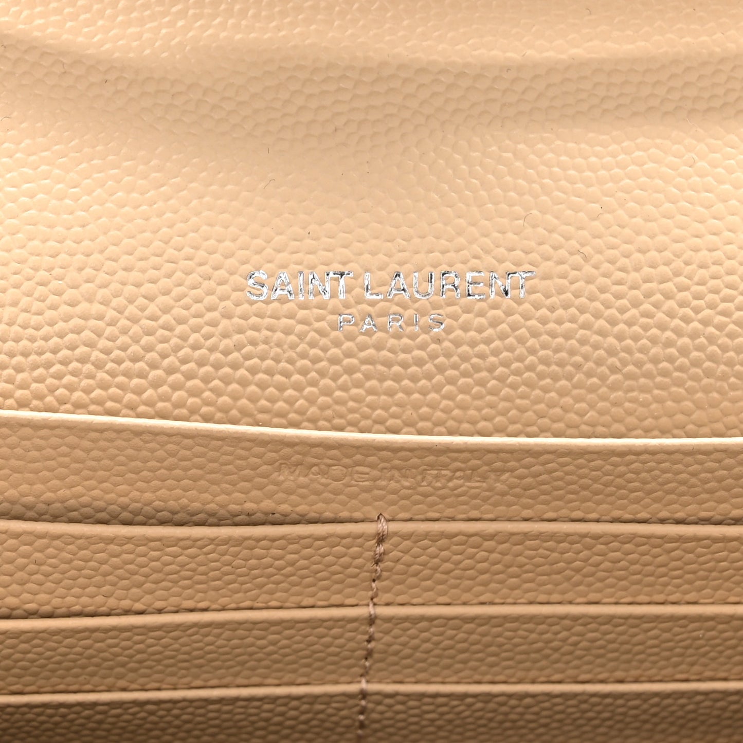 Grain De Poudre Matelasse Chevron Monogram Chain Wallet Nude Powder