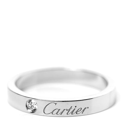 Cartier Platinum Diamond 3mm C De Cartier Wedding Band Ring 51 5.75 6 of 6