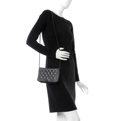 Chanel Caviar Quilted Boy Wallet On Chain WOC So Black 2 of 11