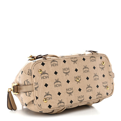 MCM Visetos Boston Bag Beige 4 of 10