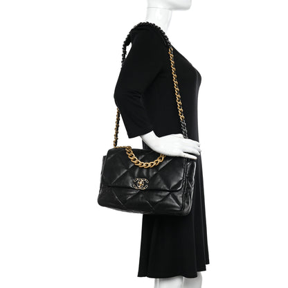 Chanel Lambskin Quilted Large Chanel 19 Flap Black 2 of 11