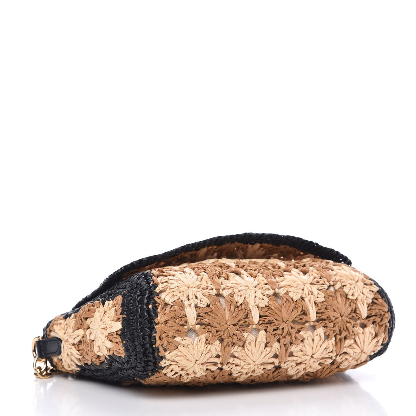 Raffia Azalea Calfskin Crochet Flower Small GG Marmont Shoulder Bag Natural Ecru Black