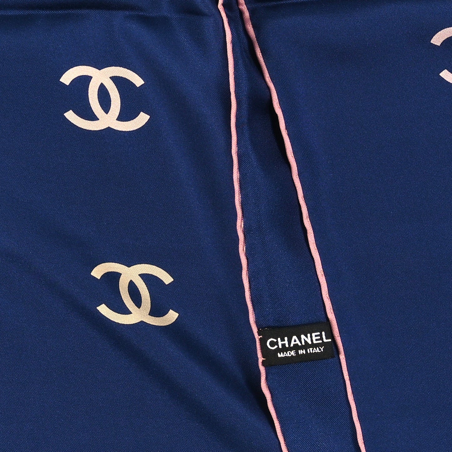Silk CC Square Scarf Blue