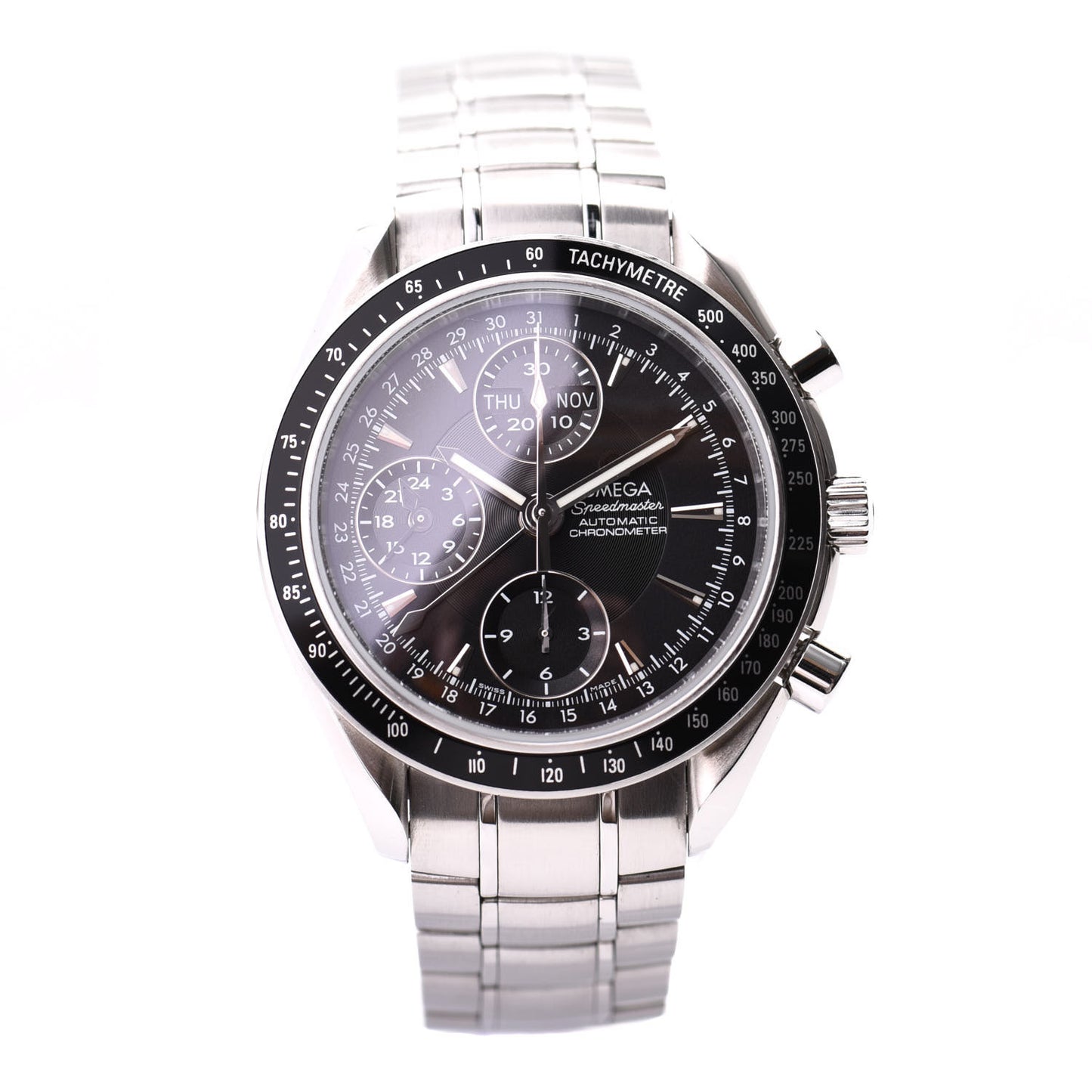 Stainless Steel 40mm Speedmaster Chronograph Automatic Watch Black 3220.50.00