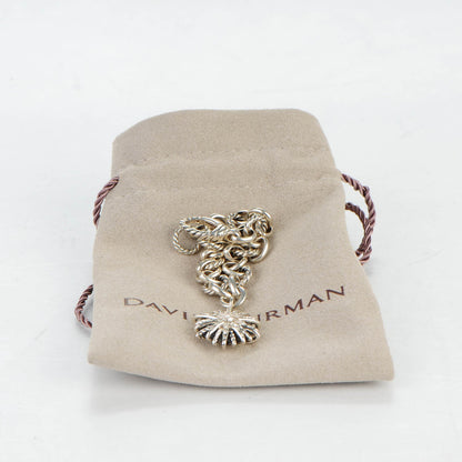 David Yurman Sterling Silver Diamond 20mm Starburst Charm Bracelet 6 of 6