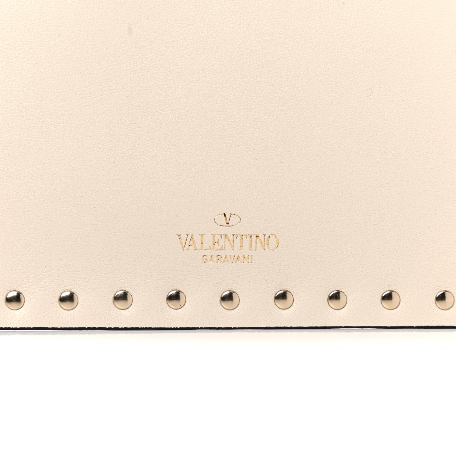 Valentino Garavani Vitello Large Rockstud Zip Pouch Light Ivory 9 of 9