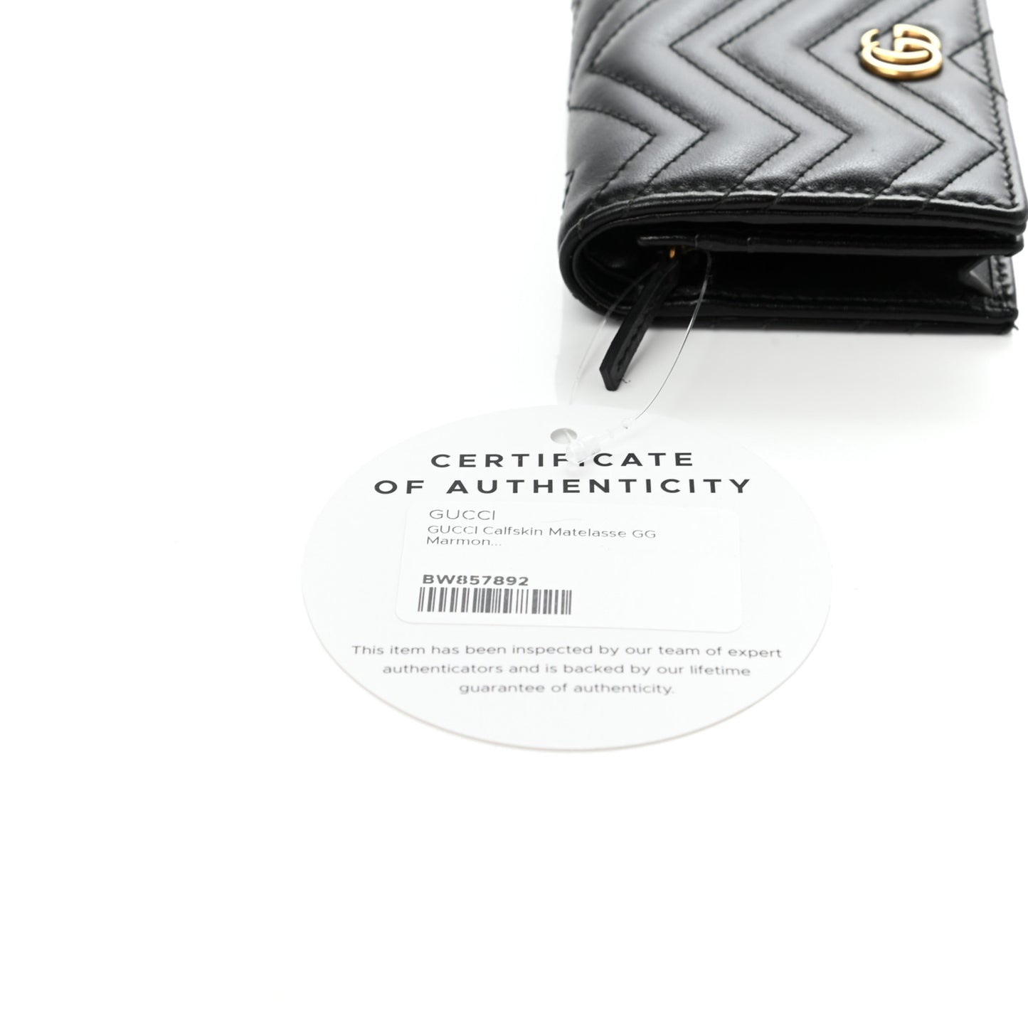 Calfskin Matelasse GG Marmont Card Case Wallet Black