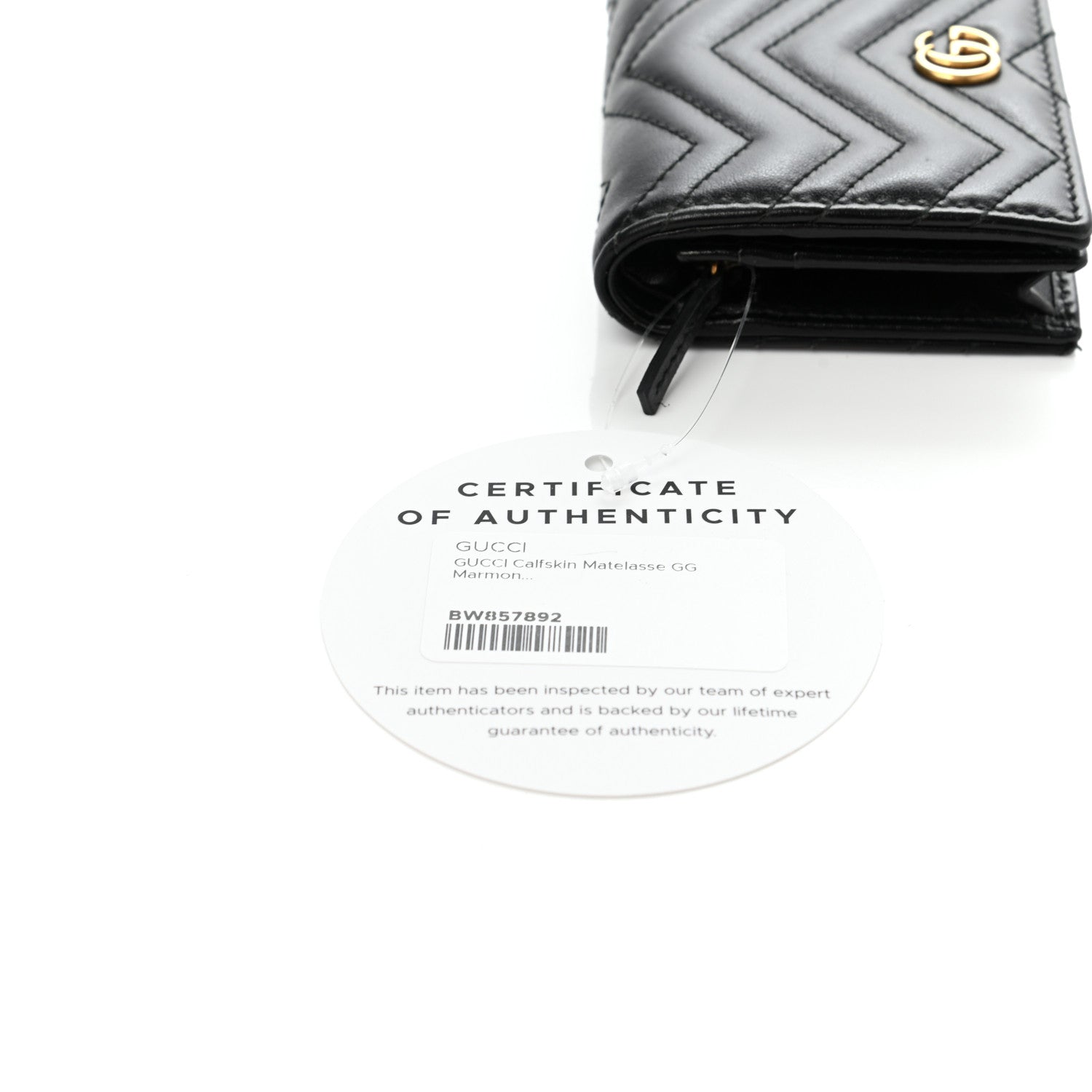 Gucci Calfskin Matelasse GG Marmont Card Case Wallet Black 9 of 9