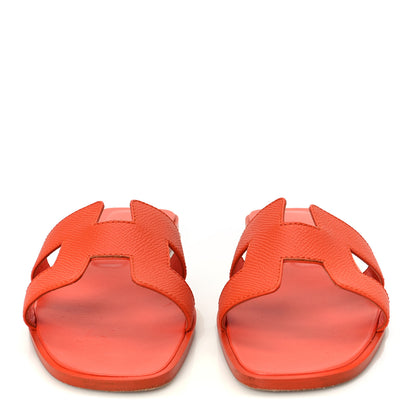 Hermes Epsom Oran Sandals 37.5 Orange Poppy 3 of 9