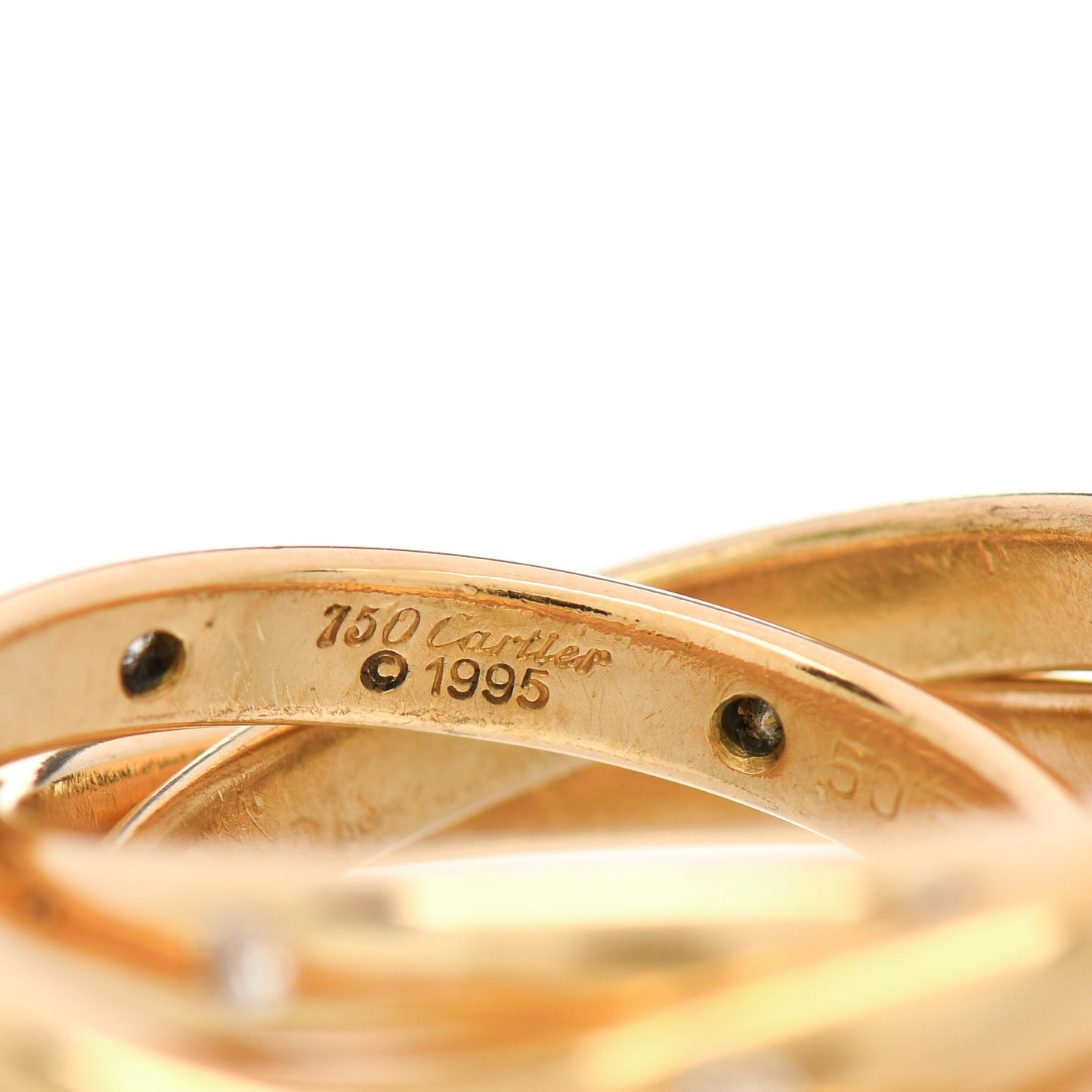 18K Yellow Gold Diamond Constellation Trinity Ring 49 5