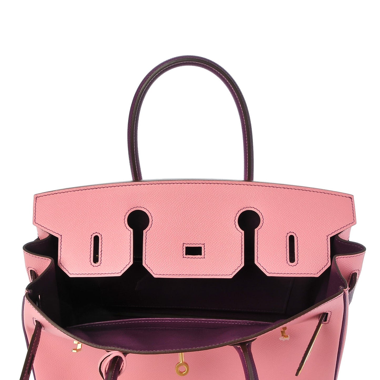 Epsom Horseshoe Bi Color Birkin 30 Rose Confetti Anemone