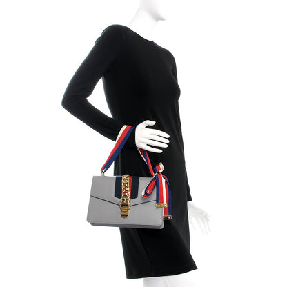 Gucci Calfskin Small Sylvie Shoulder Bag Deep Grey 2 of 9