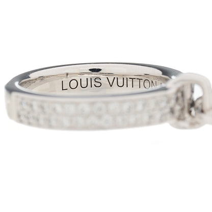Louis Vuitton 18K White Gold Diamond Lockit Ring 47 4.25 6 of 7
