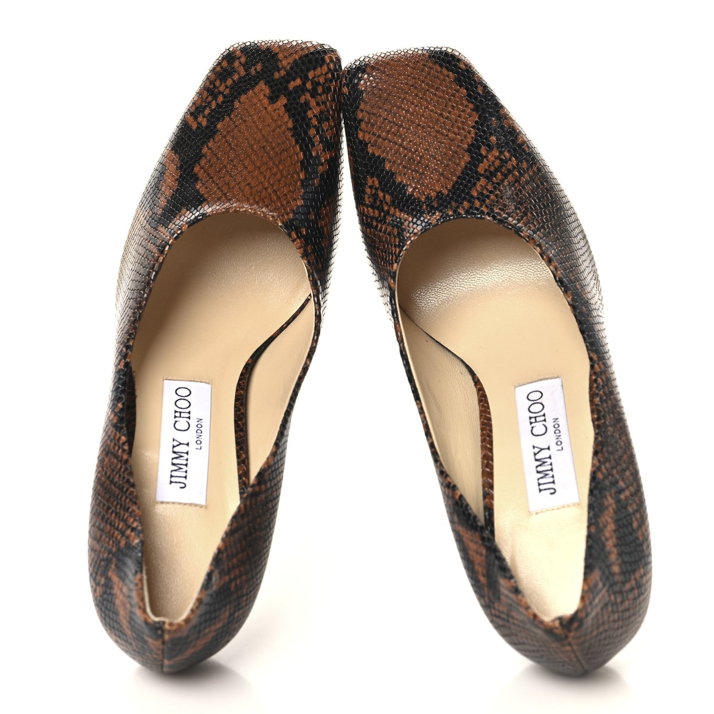 Calfskin Snakeskin Embossed Marcela 85 Pumps 37.5 Cuoio