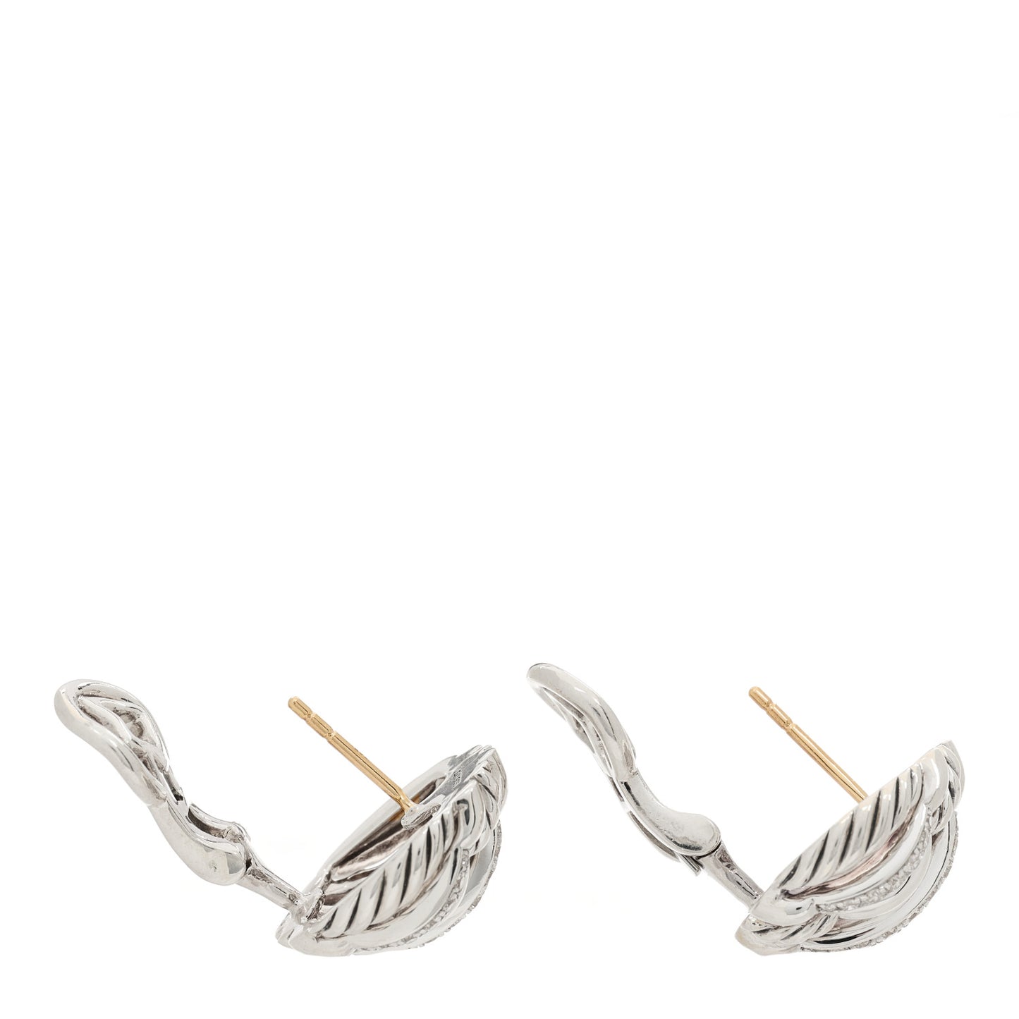 Sterling Silver Diamond Tides Stud Earrings