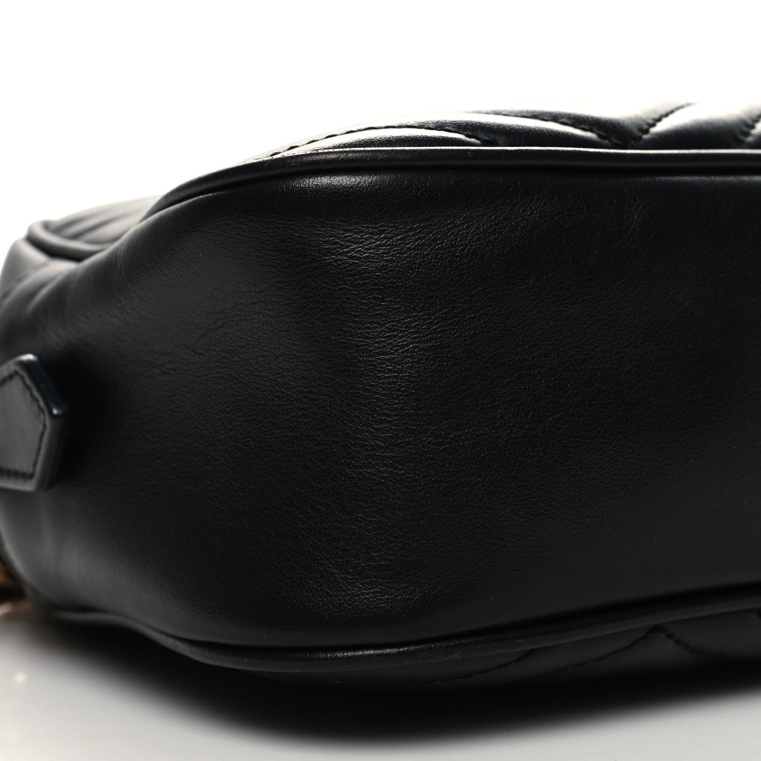 Gucci Calfskin Matelasse Small GG Marmont Chain Shoulder Bag Black 9 of 11