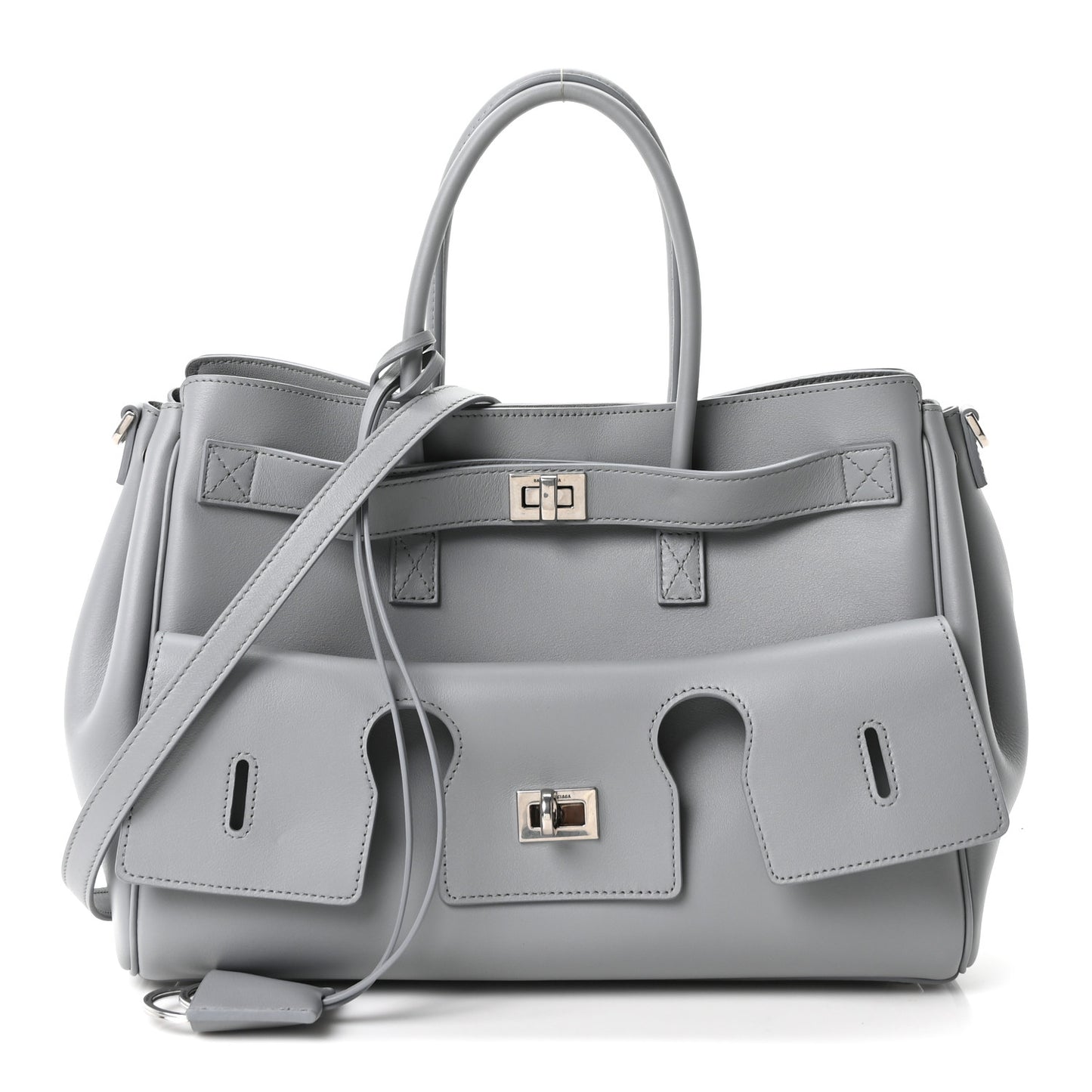 Smooth Calfskin Small Bel Air Carry All Bag Cloud Grey