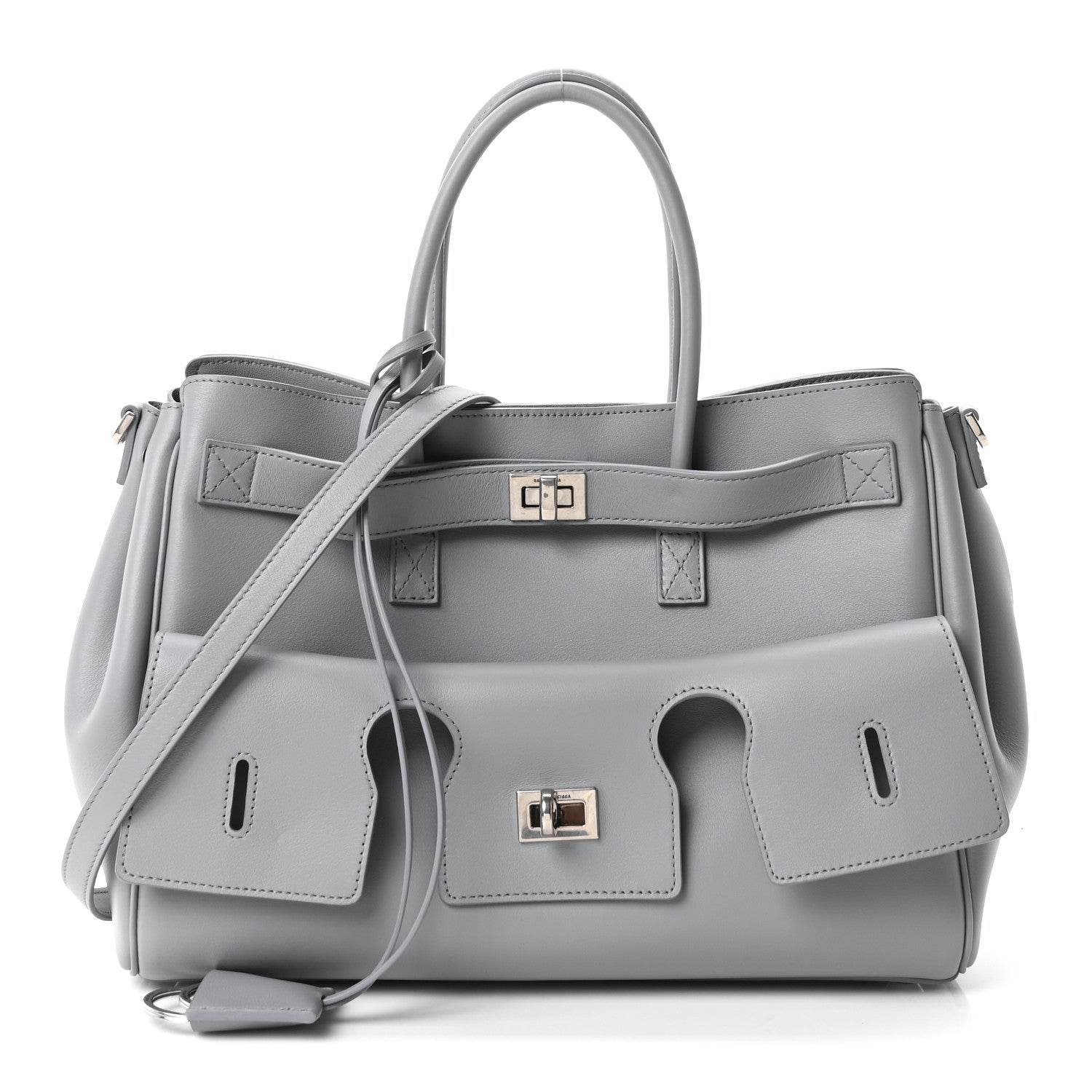 Balenciaga Smooth Calfskin Small Bel Air Carry All Bag Cloud Grey 1 of 9