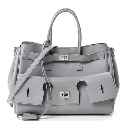 Balenciaga Smooth Calfskin Small Bel Air Carry All Bag Cloud Grey 1 of 9