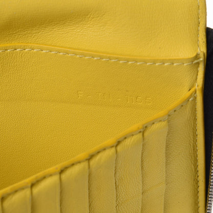 Celine Drummed Calfskin Zip Around Organizer Wallet Black Citron 7 of 15