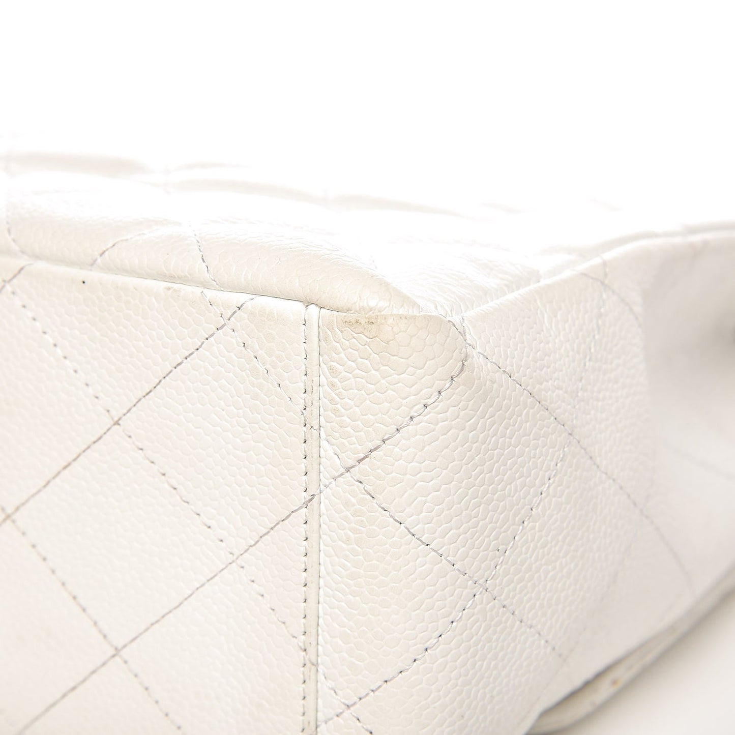 Caviar Quilted Maxi Single Flap White