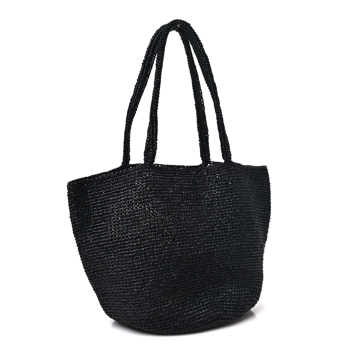 The Row Raffia Genevieve Tote Bag Black 3 of 9