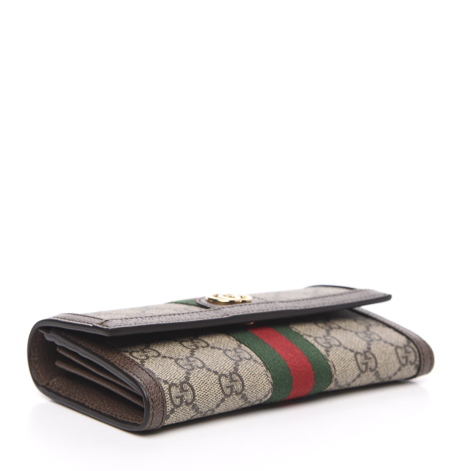 Gucci GG Supreme Monogram Web Ophidia Continental Wallet Brown 4 of 11