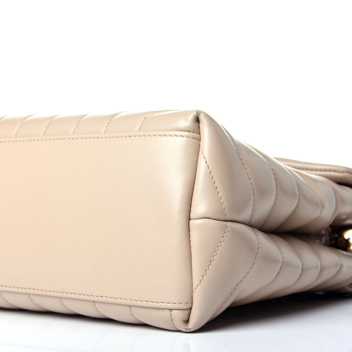 Calfskin Y Quilted Monogram Medium Loulou Chain Satchel Nude Powder
