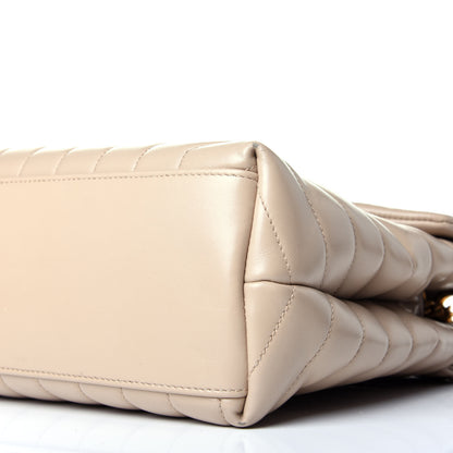 Saint Laurent Calfskin Y Quilted Monogram Medium Loulou Chain Satchel Nude Powder 9 of 9