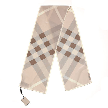 Burberry Silk Giant Check Scarf Pale Stone 3 of 6