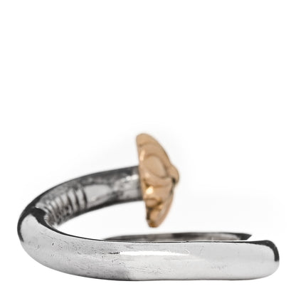 Chrome Hearts Sterling Silver 22K Yellow Gold Cross Ball Nail Ring 49 5 3 of 7