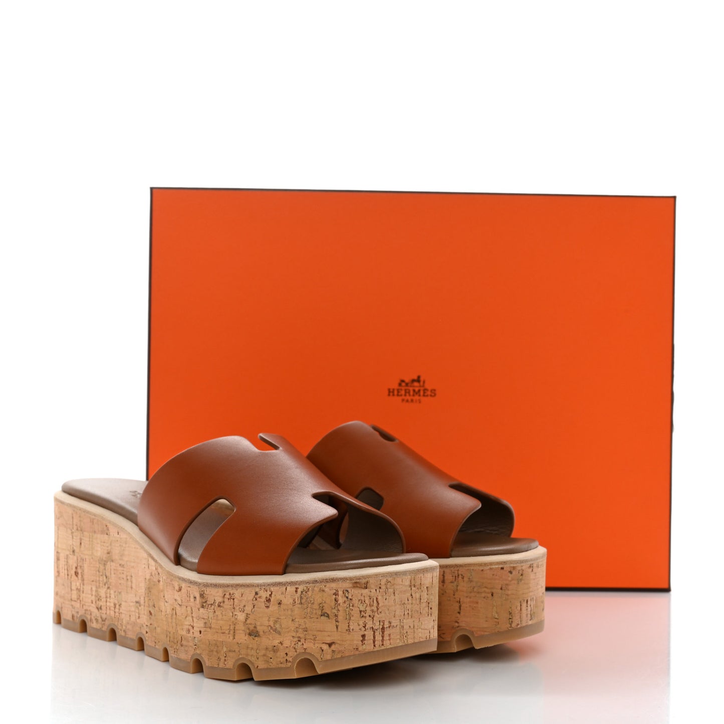 Calfskin Cork Eze 30 Sandals 36 Marron Glaise
