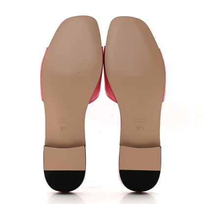 Gucci Cosmos Softy Calfskin Interlocking G Cut Out Slide Sandals 37.5 Rhodamine Pink 5 of 9